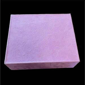 Vintage Pink/Purple felt storage box 9x10”